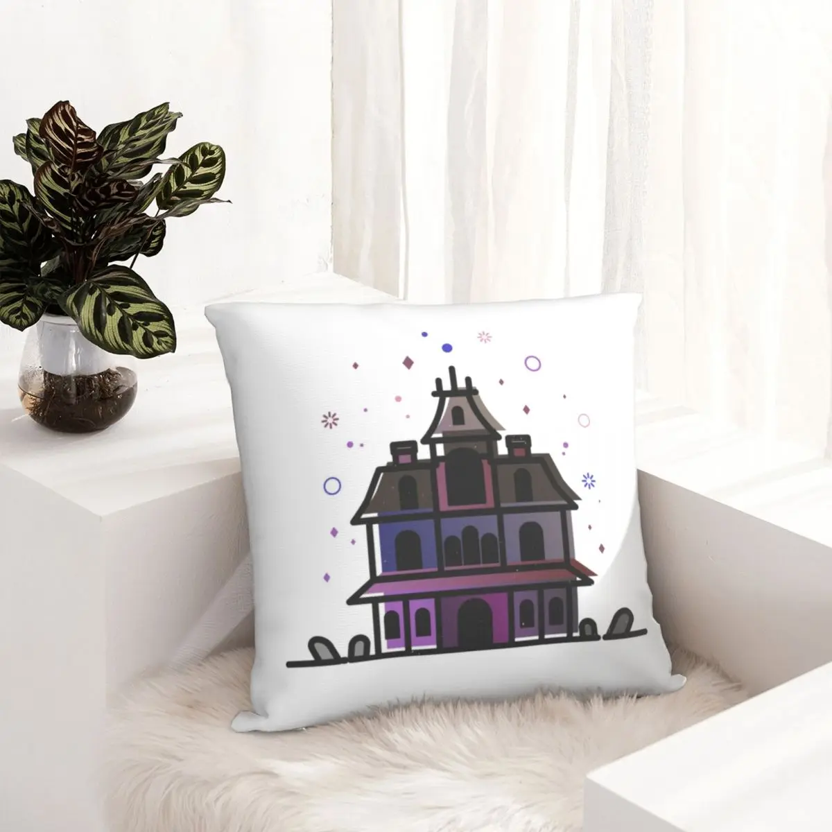 Haunted Mansion Pillow Cover 18 X 18 With Zipper 