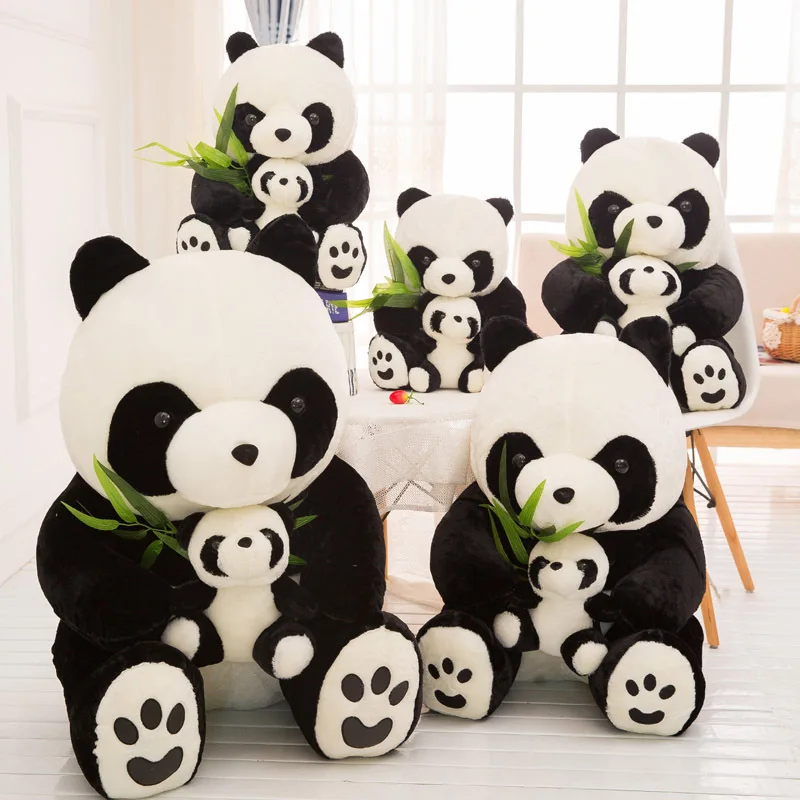 

Model Giant Panda Doll Large Size Plush Toys Red Panda Mother And Child Panda Doll Gift