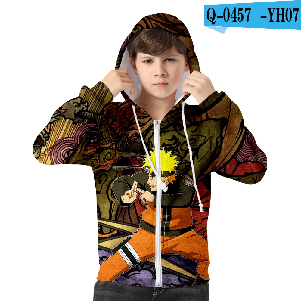 Детская одежда с принтом «Наруто», толстовки с капюшоном в стиле Харадзюку, куртки, свитшоты, одежда для мальчиков, пальто с принтом - Цвет: YH07-2