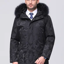 VSD, Новое поступление, мужской пуховик, мужское зимнее пальто, камуфляжное, высокое качество, мех енота, с капюшоном, перо, гусь, зимние парки, верхняя одежда