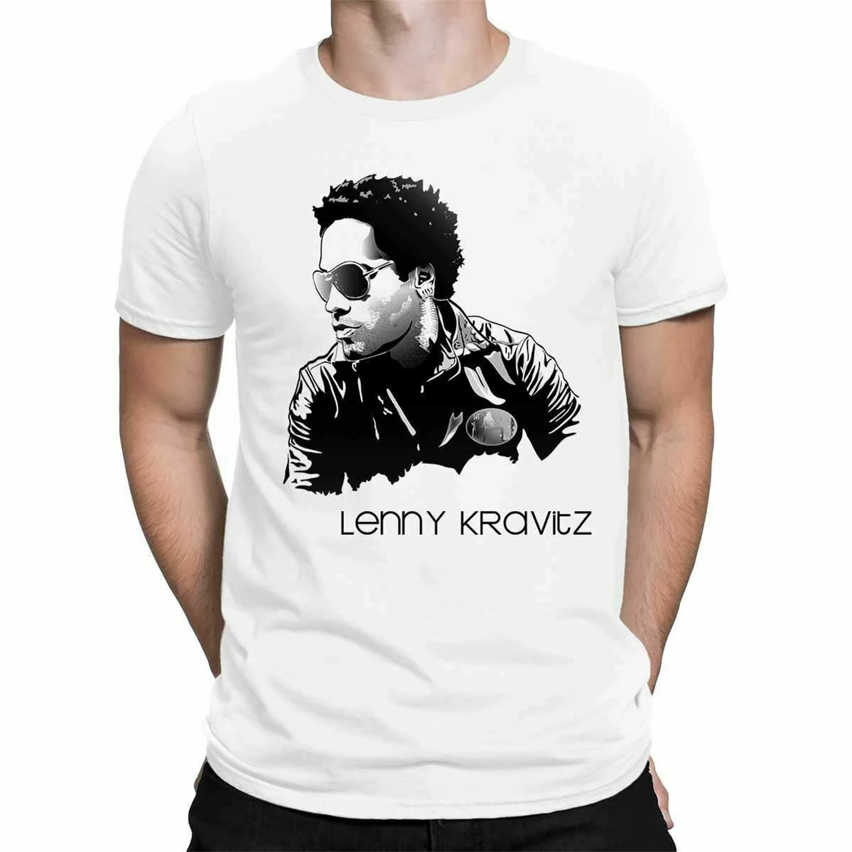 Мужская Уличная футболка Lenny Kravitz модная повседневная большого размера | одежда