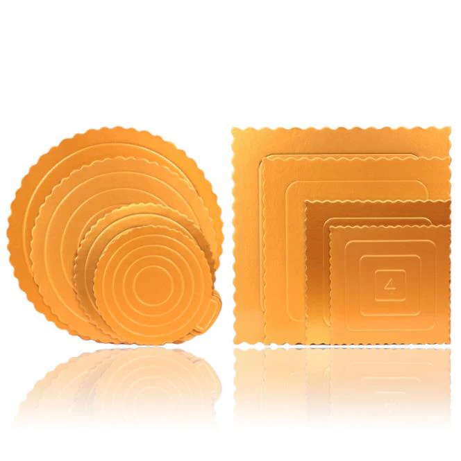

New Arrival baking paper cake tray utility 4/6/8/10 inch round cake cardboard cake box creative golden bottom bracket 10pcs
