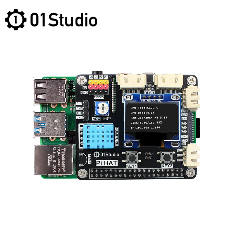 Placa de Expansão 3b + 4b Estúdio Pihat Raspberry 3b Desenvolvimento Demonstração Módulo Python Programação 2g 4g 8g 01 pi - Imagem 4