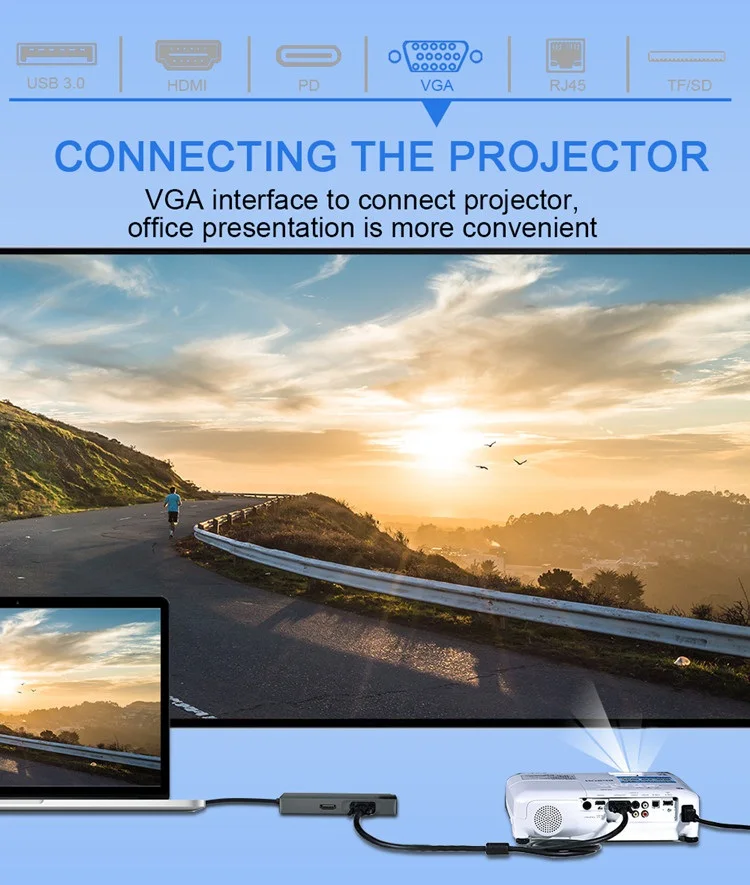 Tanie FSU HUB USB C z HDMI RJ45 ładowarka pd karty czytnik USB 3.0 adapter USB HUB do macbooka akcesoria pro wielu USB 3.0 typu C HUB