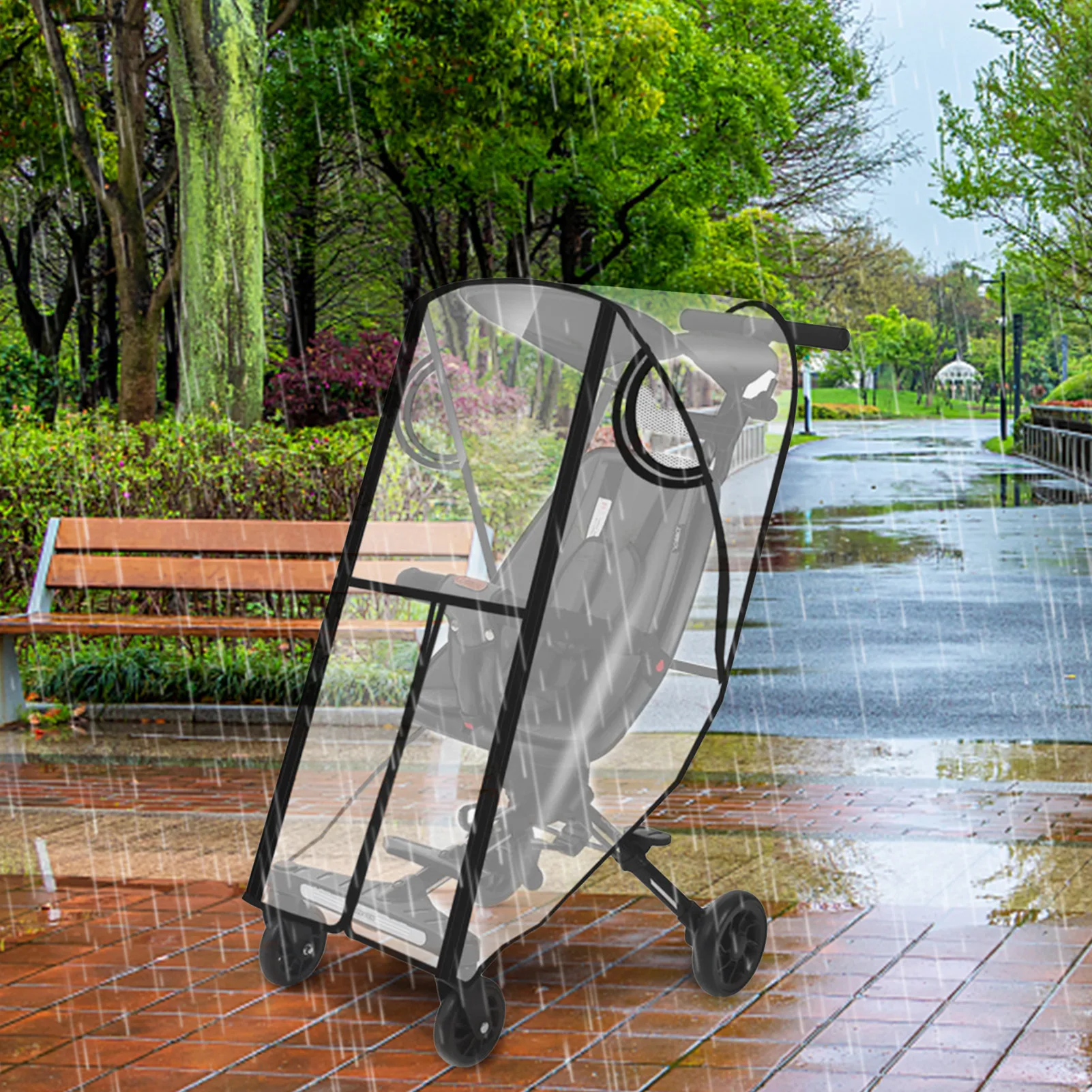 Baby Strollers Universal Baby Stroller Rain Cover Windproof Rainproof Stroller Transparent Tools Baby Accessories Car Children's Cover baby stroller accessories deals	