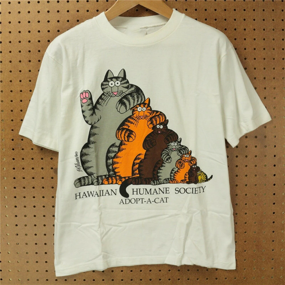 Vtg 80S 90S Usa Made Crazy Shirts B Kilban Humanity society Cat Футболка средний Свитшот футболка |