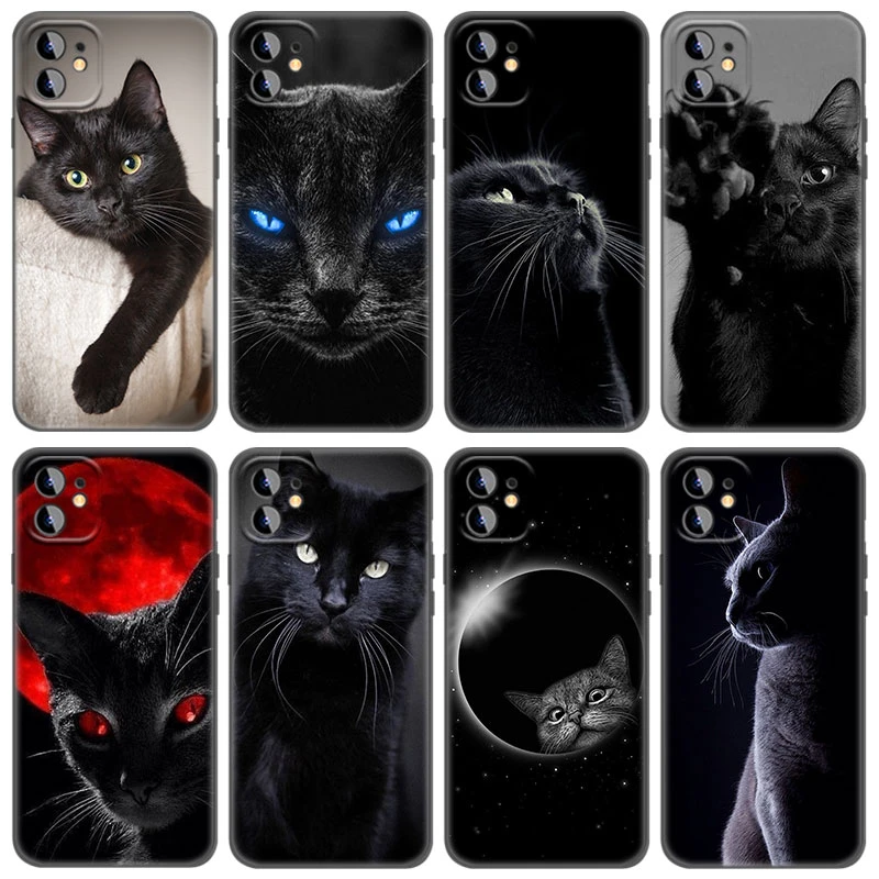 cases for iphone xr Black Cat Staring Eye On Phone Case For Apple iPhone 13 12 Mini 11 Pro Max XR X XS MAX 6 6S 7 8 Plus 5 5S SE 2020 Black Cover iphone xr clear case