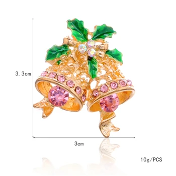 Donarsei/Милая Рождественская брошь с героями мультфильмов для женщин и девочек; ботинки с оленями, снеговиком, деревом, Санта-Клаусом; ботинки с значками; вечерние подарки - Окраска металла: bell