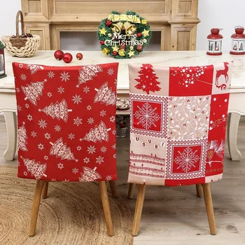 

Merry Christmas Chair Covers Decorations Santa Snowman Hair Back Cover Home Decoration Restaurant Hotel Dining New Year