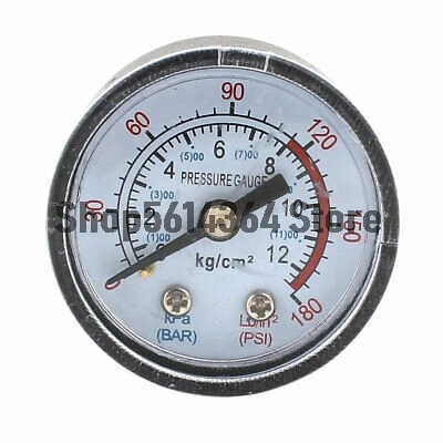 

1/8PT Male Thread Round Dial 0-180PSI 0-12BAR Pressure Gauge