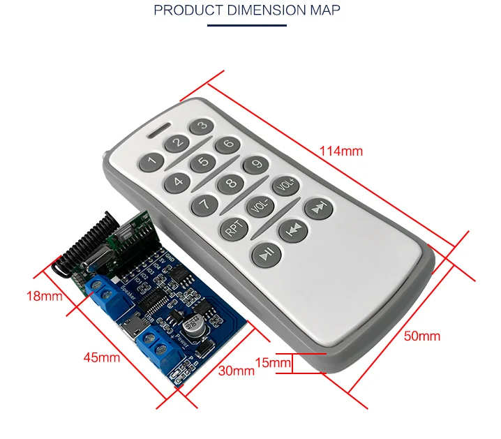 Leitor de Voz de Controle Remoto sem Fio Locutor de Voz Prompt de Voz Usb para Vários Fábrica Wholes Módulo Baixar Através Mp3 - Image 2