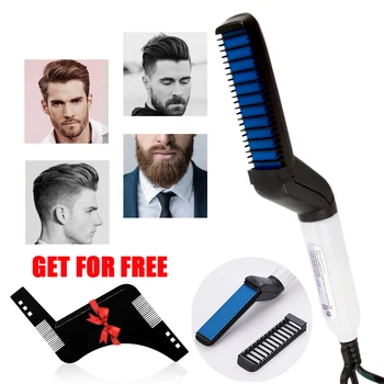 

Multifunctional Beard Straightener Hair Brush Comb Hair Straightener Hot Comb Hair Curler Quick Hair Styler For Men dropshipping