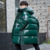 Green Glossy Down Jacket Loose Mens Long Handsome Trendy Thickened Coat Man 2021New White Duck Down Overcoat Hooded Men Clothing