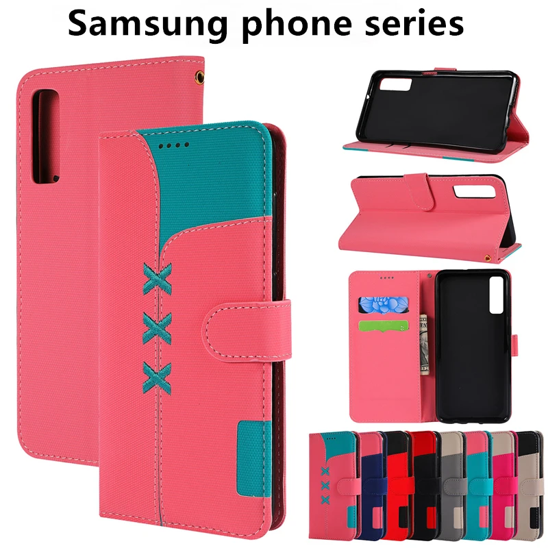 Симпатичные Контрастность Цвет флип-кейс для samsung A20 A30 A40 A50 A70 M20 A3 A5 A6 A7 A8 A9 2018 2017