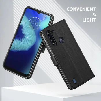 

Case for Motorola Moto G8 Power Lite Plaid style Canvas pattern Leather Flip Cover for Moto G8 Power cases Conque