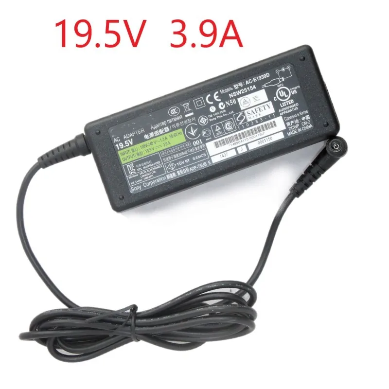 19,5 V 3.9A AC адаптер питания для SONY VAIO VGP-AC19V37 VGP-AC19V38 VPCW VPC-W