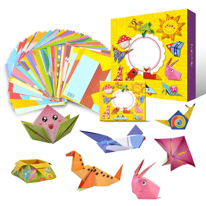 

Craft Toys 54 PCS Cartoon Origami Paper Colorful Book Children Toy Animal Pattern 3D Puzzle DIY Craft Papers Educational Toys