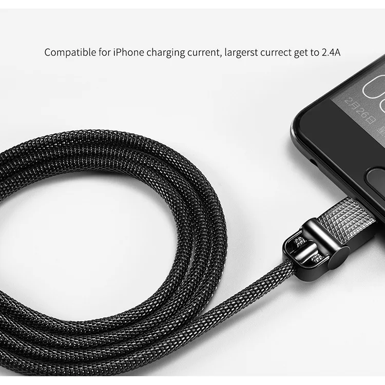 JIANHAN 2.4A металлический поворотный, микро-usb USB металлический тканый зарядный кабель 1 м Micro USB кабель для быстрой зарядки для huawei Xiaomi OPPO