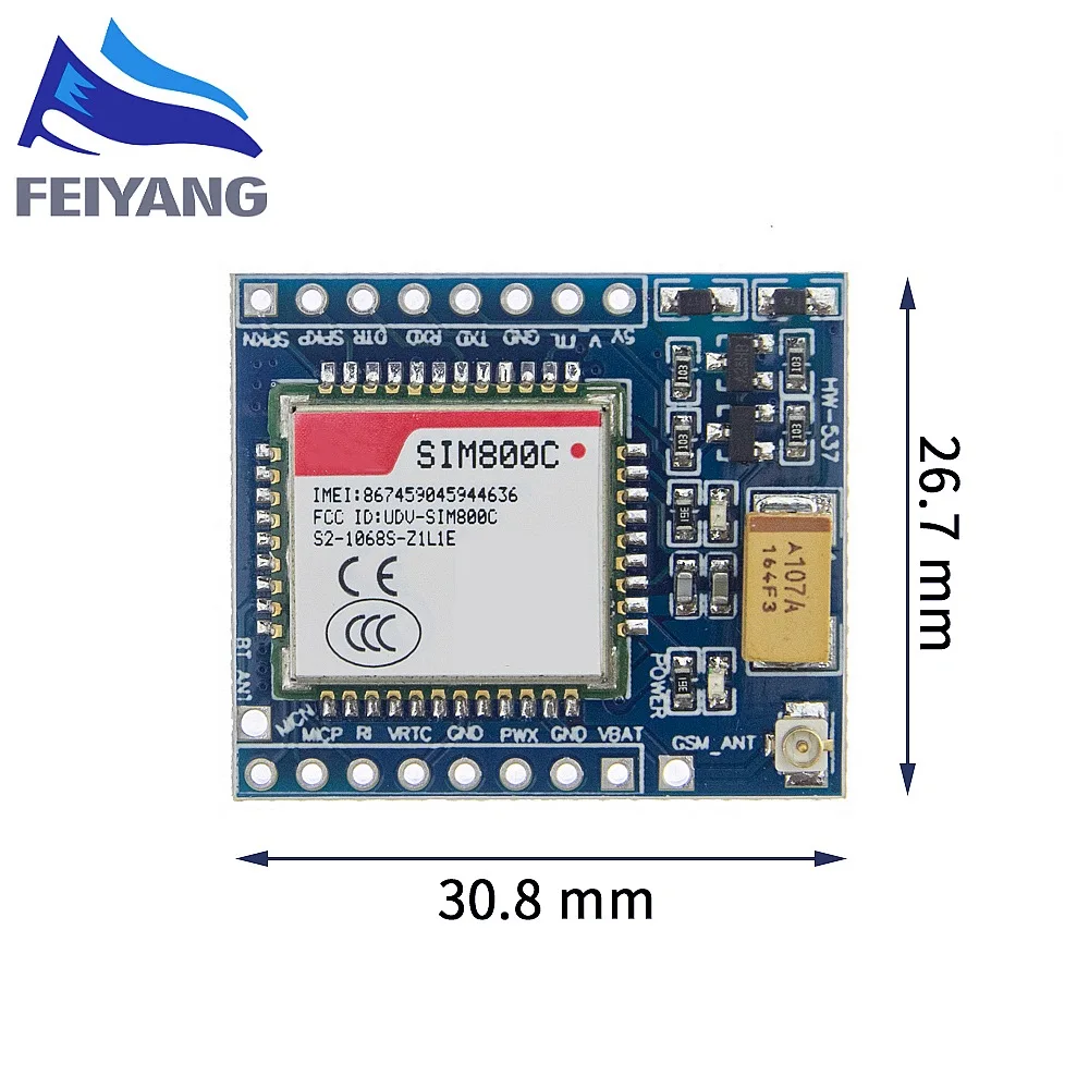 SIM800C GSM/GPRS модуль 5V/3 3 V TTL макетная плата IPEX с Bluetooth и TTS для Arduino STM32 C51|Интегральные