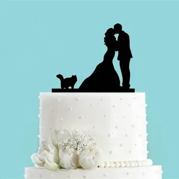 

Couple with Pet Engagement Anniversary Party Cake Topper Cake Decoration Birthday Party Valentine's Day Party Cake Accessories
