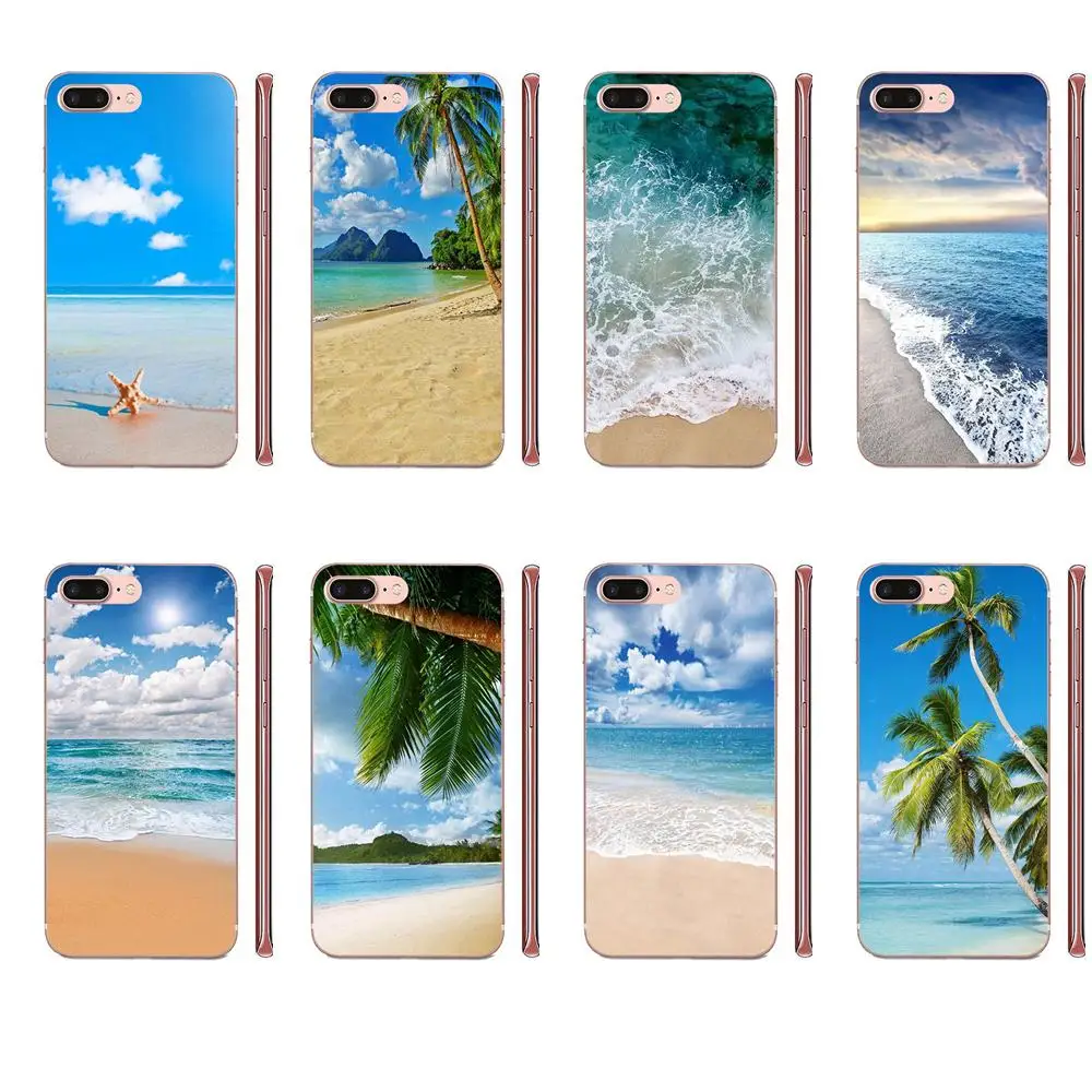 Мягкие ТПУ чехлы Capa Clear Sea Sky Sandy Beach для Sony Xperia Z Z1 Z2 Z3 Z4 Z5 compact Mini M2 M4 M5 T3 E3 E5 XA XA1 XZ Premium |