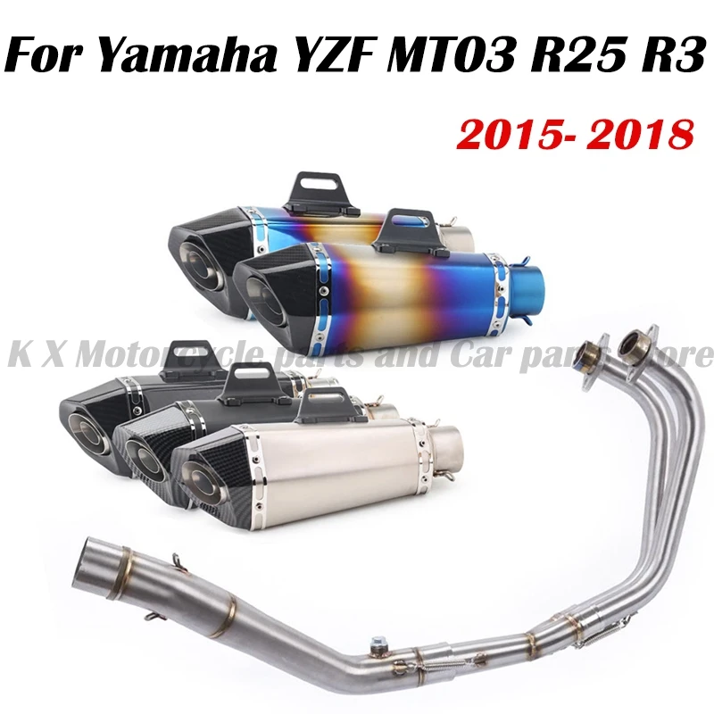

Exhaust Full Systems Slip on For Yamaha YZF R25 R3 MT03 2015-2018 Motorcycle Front Pitbike Muffler Pipe Motorcross Modified