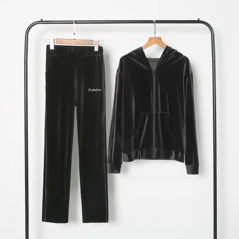 two piece velour tracksuit
