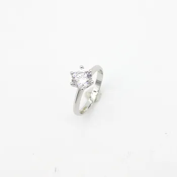 

Sterling Silver 925 Classic Popular Fashion Six-Claw Inlaid Ladies Boutique Ring Jewelry Holiday Gift