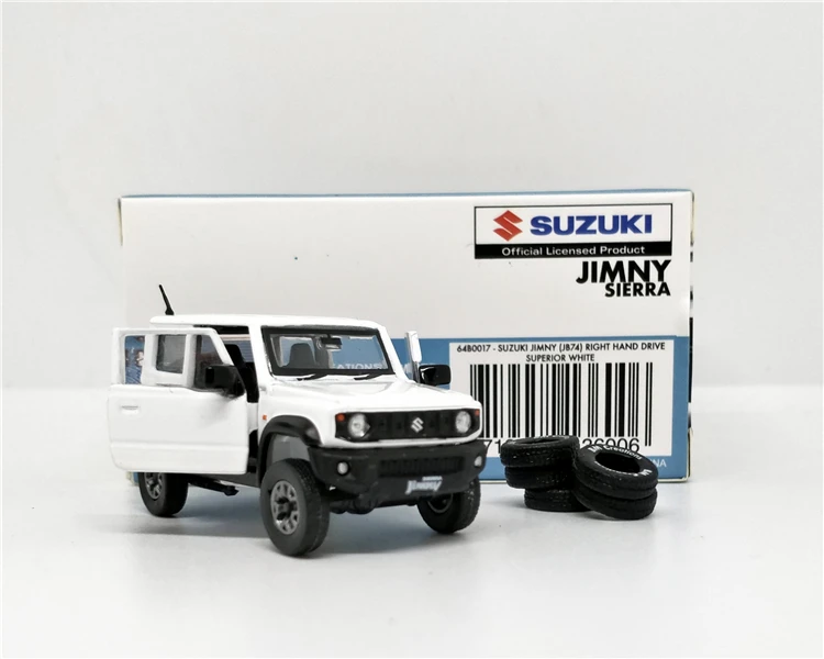 1: 64 BM Creations Suzuki Jimny(JB74) средний серый LHD белый RHD литье под давлением модель автомобиля