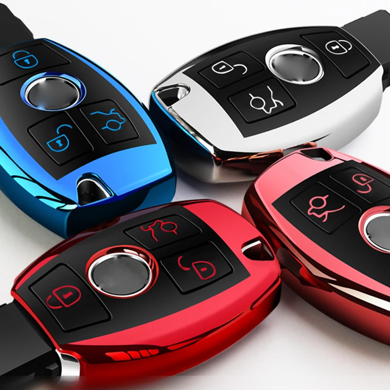 Чехол для автомобильного ключа из мягкого ТПУ аксессуары Mercedes Benz c класс W204 GLC 260