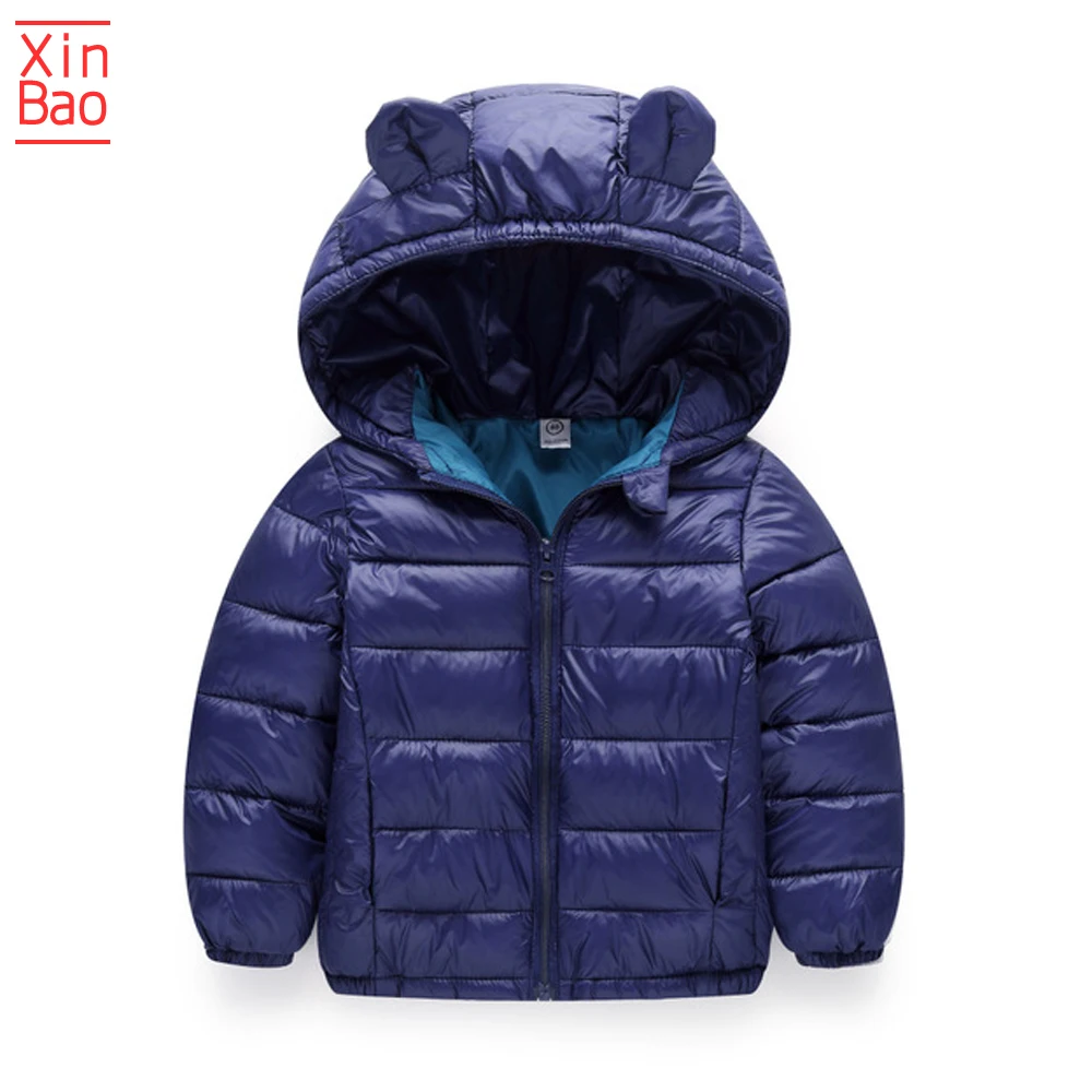 XINBAO, детская верхняя одежда, детские куртки, куртка для мальчиков и девочек, осеннее пальто теплое пальто с капюшоном, парка детская зимняя куртка с хлопковой подкладкой парка 1 от 3 до 6 лет - Цвет: navy blue