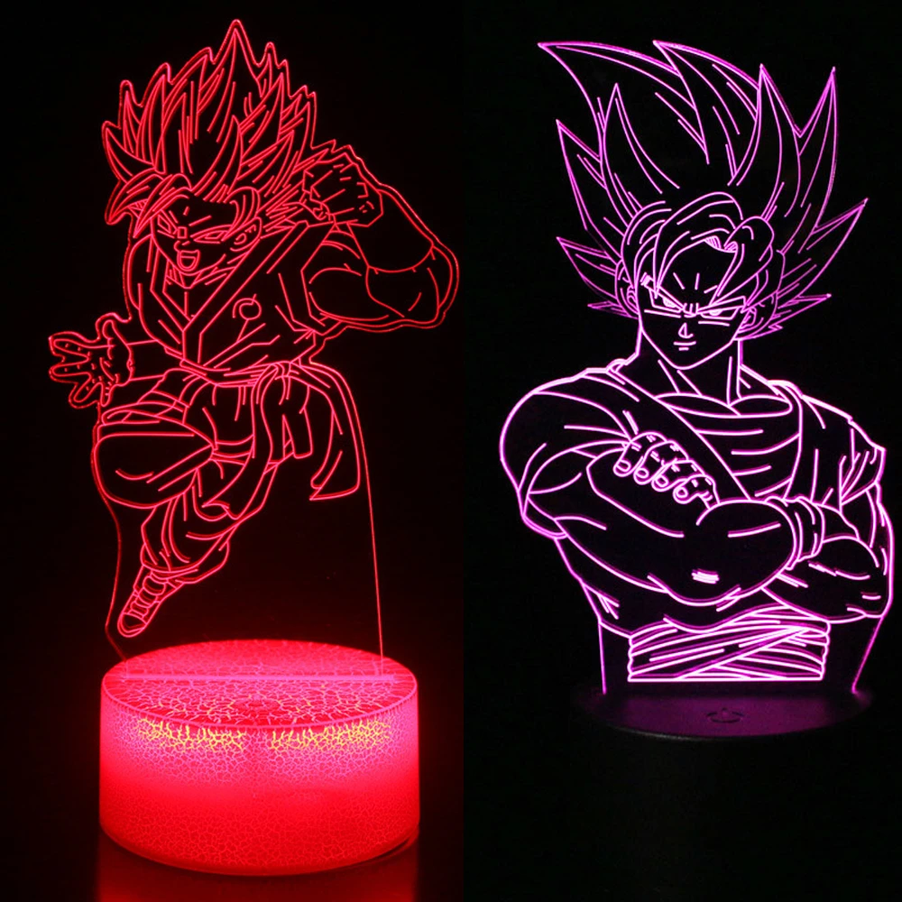 Dragon Ball LED Colorful Night Light Anime Super Saiyan Son Goku Vegeta 3d  Mini Touch lampada da tavolo giocattolo per regalo di compleanno per  bambini|null| - AliExpress