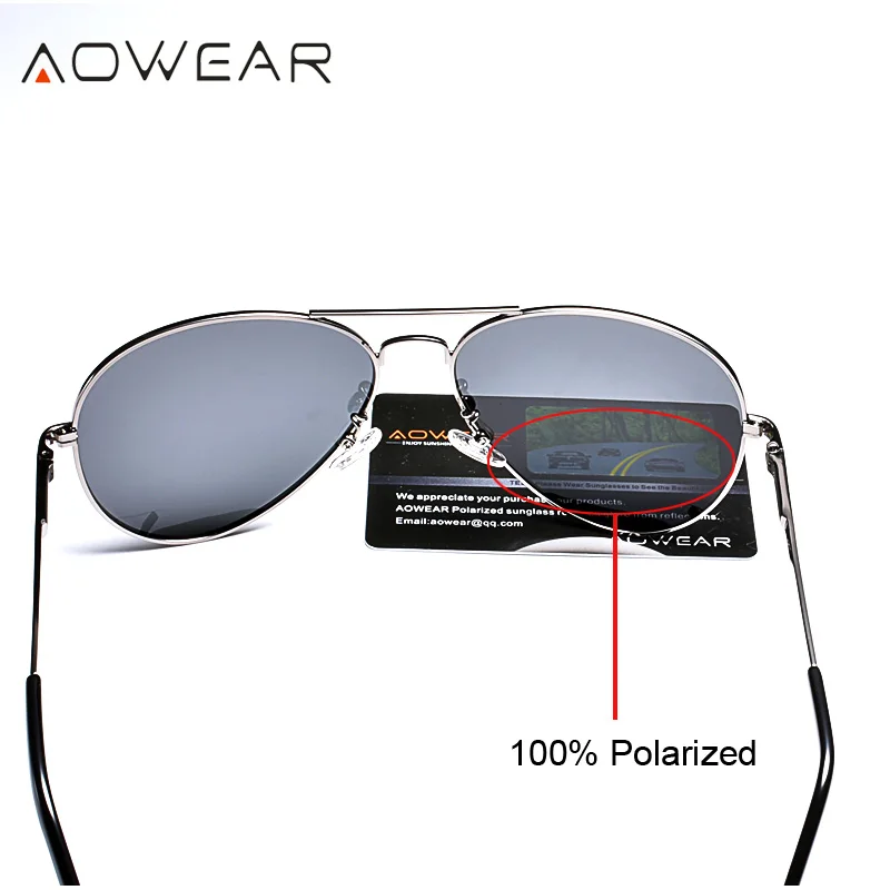 AOWEAR классические роскошные авиационные, поляризованные солнцезащитные очки для мужчин Polit Солнцезащитные очки Мужские зеркальные очки для вождения Oculos