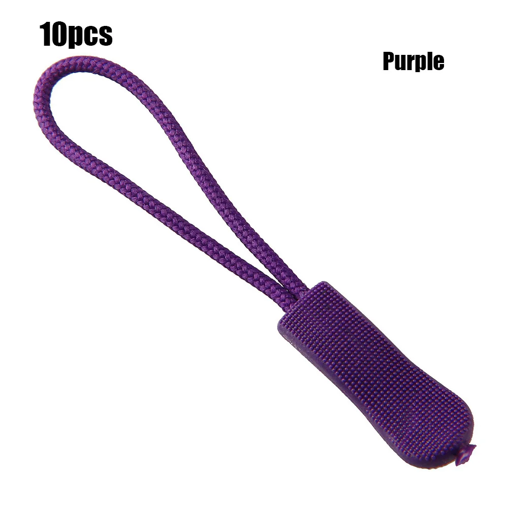 Purple 10 шт. сменный зажим на застежке-молнии со съемником на молнии, фиксатор для веревочных тегов, сломанная Пряжка для шитья, дорожная сумка, чемодан, палатка - Цвет: Purple
