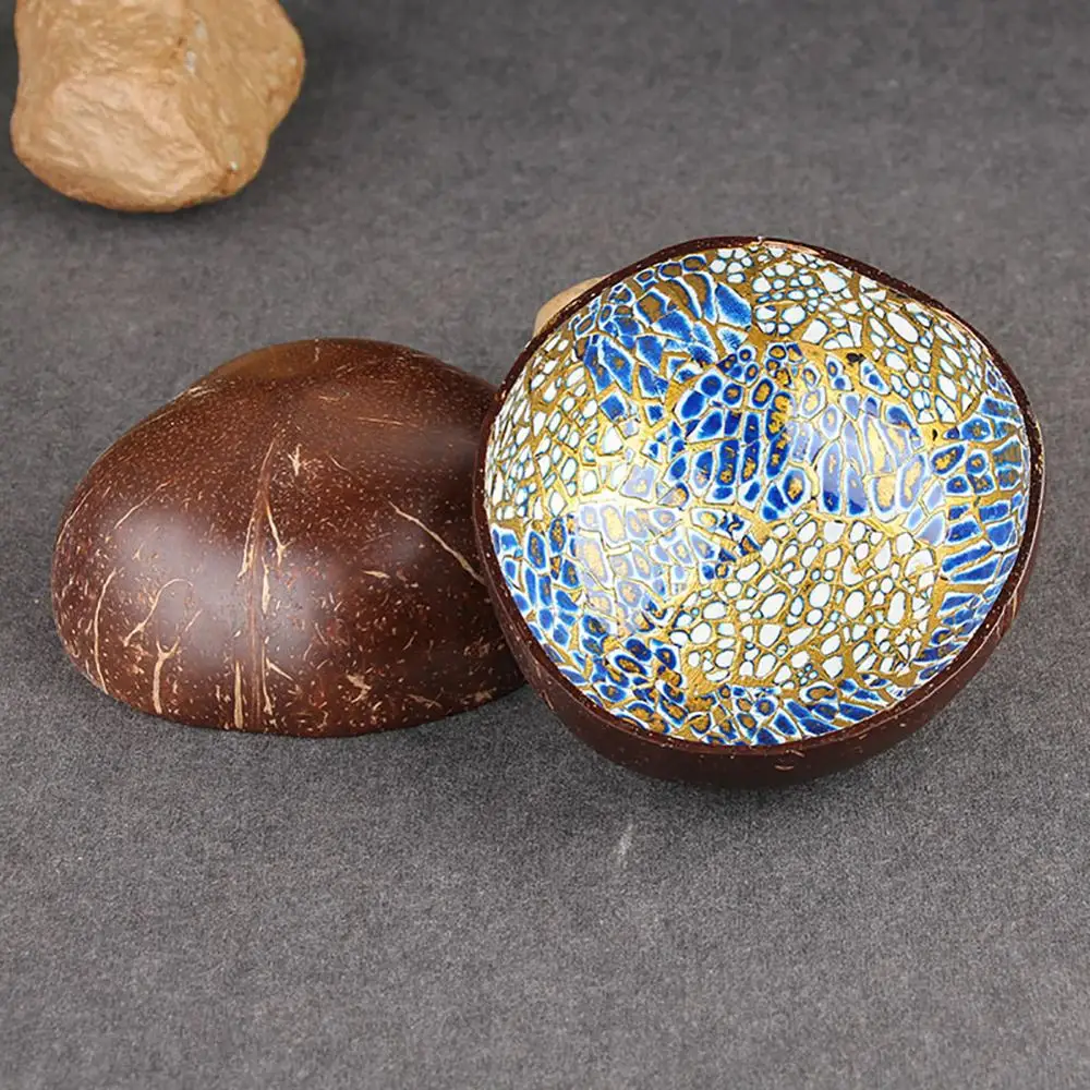Цвет картины из скорлупы кокосового ореха Сухофрукты Еда контейнер ключи для конфет с чаша для конфет с скорлупы кокосового ореха нетоксичный Декор