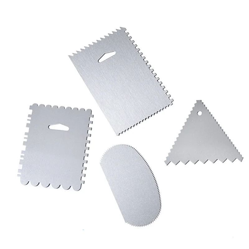 Stainless Steel Scraper Smooth Edge Fondant Scraper Spatulas Baking Pastry Tools Stainless Steel Cake For Decorating Accessorie