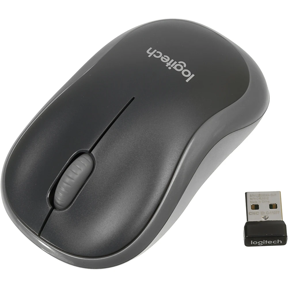 Мышь LOGITECH M185, беспроводная, USB, серый