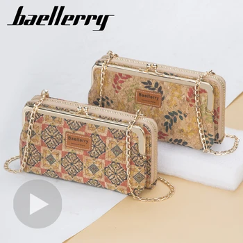 

Baellerry Walet Long Phone Vallet Women Wallets Luxury handbags Wristlet Wood Money Clutch Bags Ladies Purse Card Holder Cuzdan