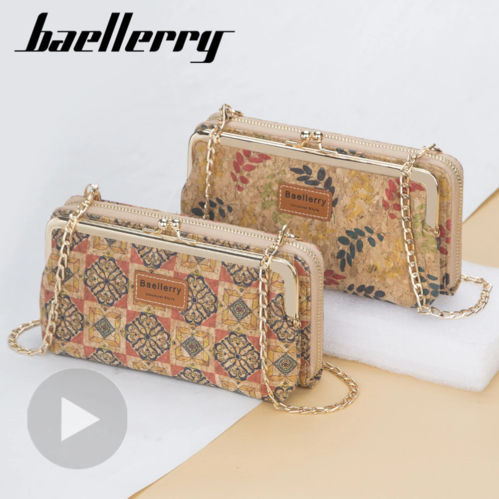 Женские Длинные кошельки Baellerry Walet роскошные деревянные сумки-клатчи с ремешком