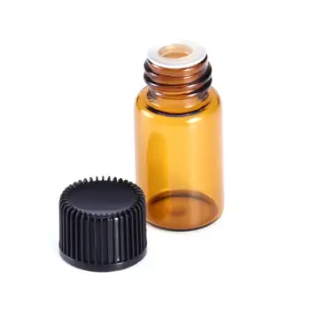 

12pcs 1ml 2ml 3ml Mini Empty Refillable Bottles Amber Glass Vial Bottles For Essential Oils Liquid Perfumes Cosmetics Storage