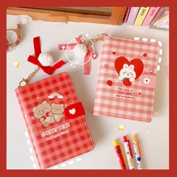 Livre de journal en forme d'ours rose, 1 pièce, livre à main, Style INS, feuilles mobiles détachables, boucle magnétique, Notebook Kawaii, papeterie coréenne 