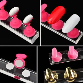 

1Set Magnetic False Nail Tips Practice Trainning Display Nail Tools Art Base Manicure Display Polish Alloy Crystal Holder S G7W7
