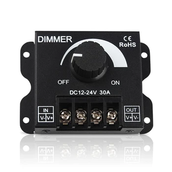 

led light dimmer knob 12v 24V 360W Adjustable Brightness Lamp Strip Driver Single Color Light Power Supply Controller 5050 3528