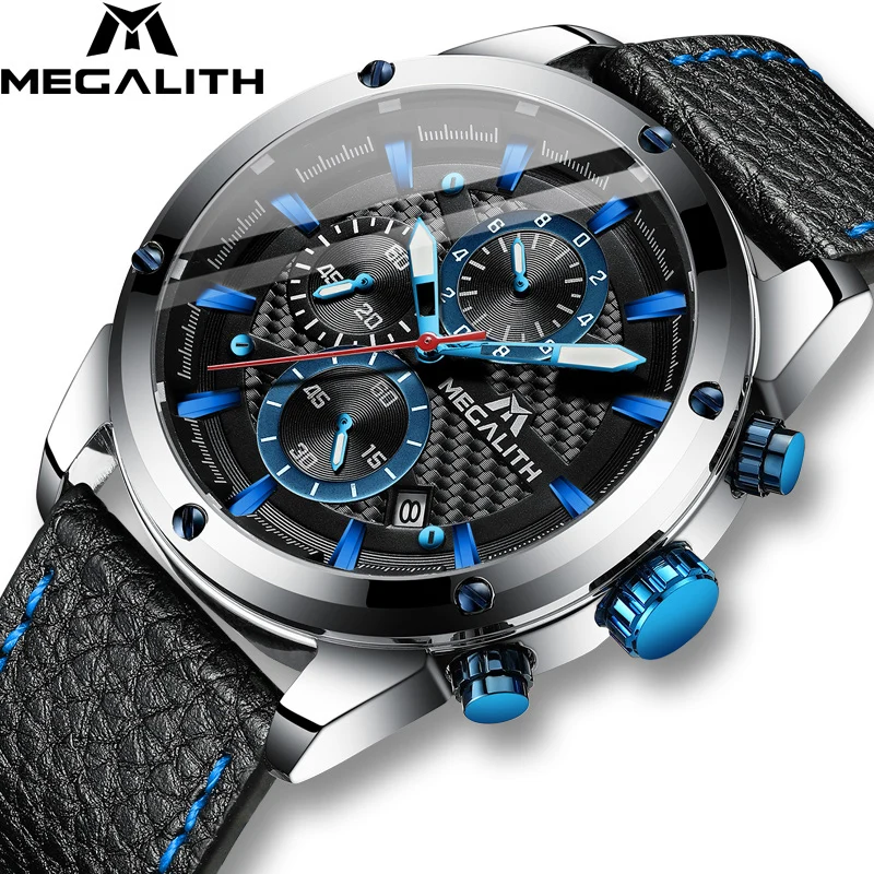 Relogio Masculino MEGALITH мужские часы Топ Бренд роскошные для мужчин водонепроницаемые