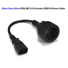 IEC 320 C14 в евро разъем Schuko Кабель питания PDU UPS кабель IEC C14 Schuko CEE7/4 удлинитель питания 20 см 30 см 50 см шнур питания