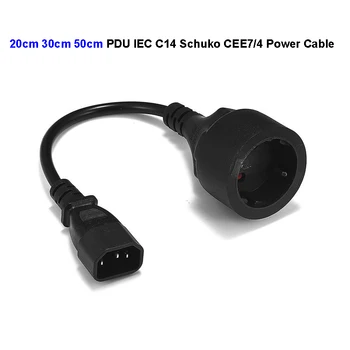 

IEC 320 C14 to Euro Schuko Socket Power Cable PDU UPS Cable IEC C14 Schuko CEE7/4 Power Extension Cord 20cm 30cm 50cm Power Cord