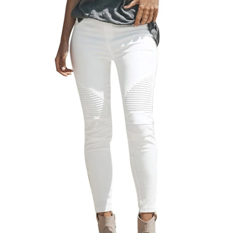 Cysincos/женские брюки с высокой талией, модные белые джинсы, мягкие джинсы, базовый простой дизайн, однотонные джинсовые брюки-карандаш, джинсы высокого качества
