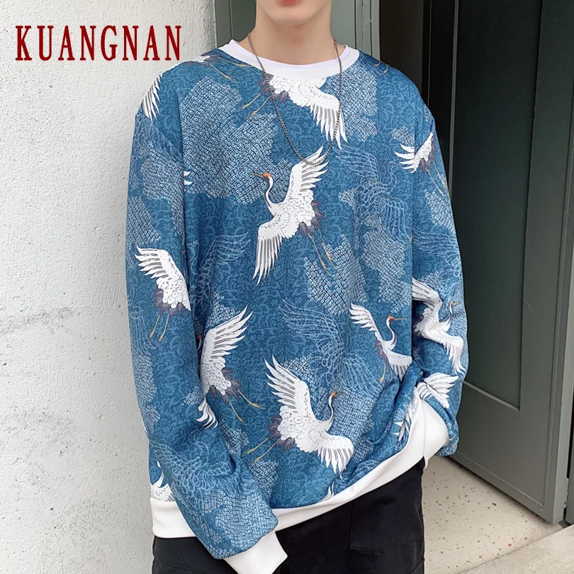 KUANGNAN кран толстовка мужская уличная хип хоп Harajuku толстовки мужские уличные одежда мужская Толстовка 5XL осень