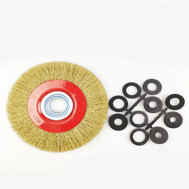 Wire Brush 125mm/150mm/175mm/200mm Wire Wheels Round Brass Plated Steel Wire Brush Wheel for Bench Grinder High Quality Brush