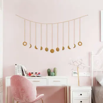 

Home Decoration Wall Metal Hanging Children's wind chimes baby wind bell Sun Moon Hanging Living Room Bedroom Wall Decoration